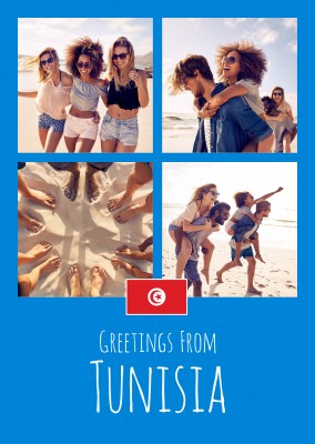 saudação, cartão de saudação, desde a Tunísia