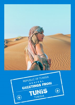 tarjeta de felicitación Saludos desde Túnez