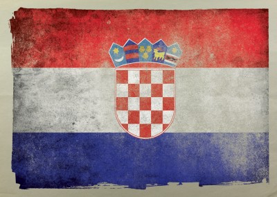 Postkarte Kroatien Flagge