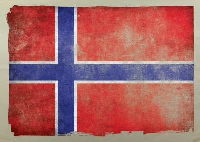 Postkarte norwegen flagge