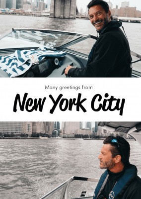 New York City - Schriftzug auf weißem Grund