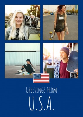 greeting card Greetings from USA