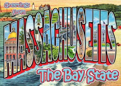 Massachusetts vintage kaartje