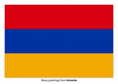 Postal con la bandera de Armenia