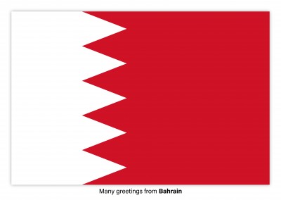 Postal con la bandera de Bahrein
