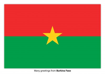 Postal con la bandera de Burkina Faso
