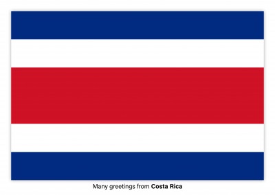 Postal con la bandera de Costa Rica