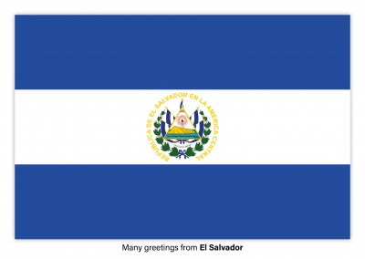 Postal con la bandera de el Salvador