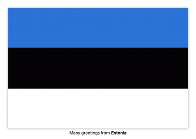 Postal con la bandera de Estonia