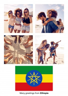 Postal de la bandera de Etiopía