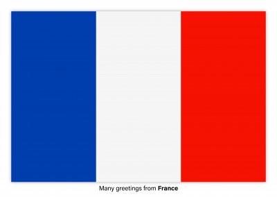Postal con la bandera de Francia