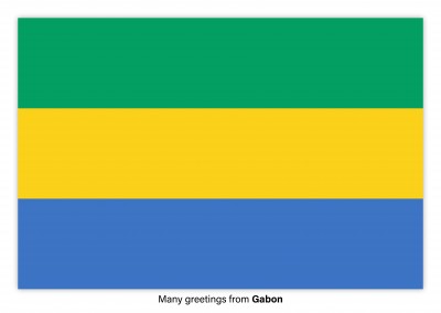 Postal con la bandera de Gabón