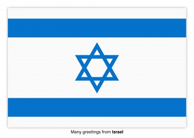 Postal con la bandera de Israel