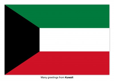 Postal con la bandera de Kuwait