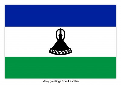 Postal con la bandera de Lesotho