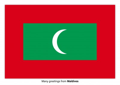 Postal con la bandera de Maldivas