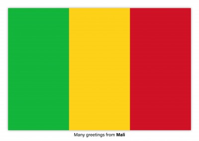 Postal con la bandera de Malí