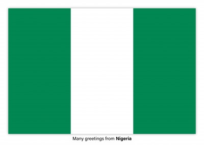 Postal con la bandera de Nigeria
