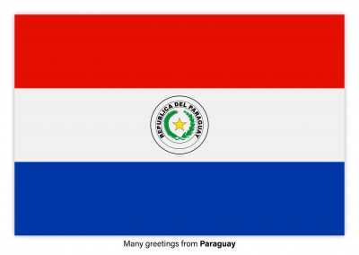 Postal con la bandera de Paraguay