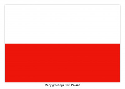 Postal con la bandera de Polonia
