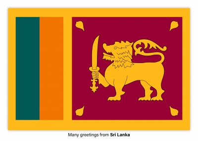 Postal con la bandera de Salomón Sri Lanka
