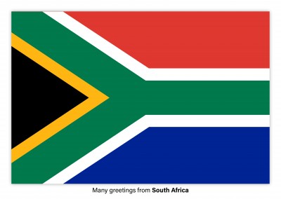 Postal con la bandera de Salomón sudáfrica