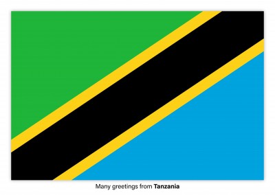 Tarjeta postal con bandera de Tanzania