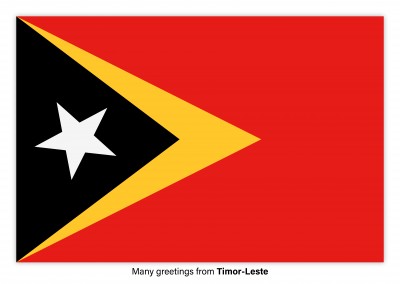 Postal con la bandera de Timor-Leste
