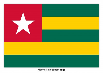 Tarjeta postal con bandera de Togo