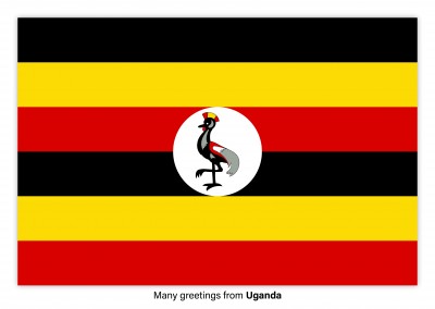 Postal con la bandera de Uganda