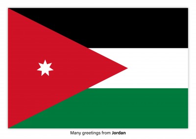 Carte postale avec le drapeau de la Jordanie