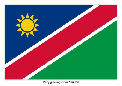 Carte postale avec le drapeau de la Namibie