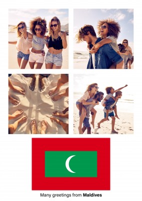 Carte postale avec le drapeau des Maldives