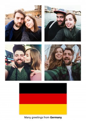 Carte postale avec le drapeau de l'Allemagne