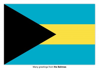 Carte postale avec le drapeau des Bahamas
