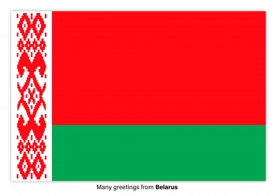 Carte postale avec le drapeau de la Biélorussie