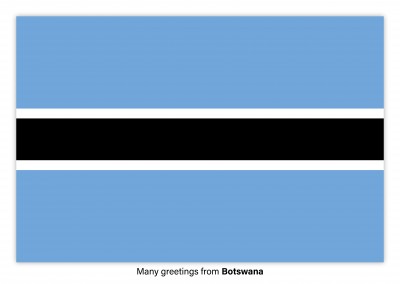 Carte postale avec le drapeau du Botswana