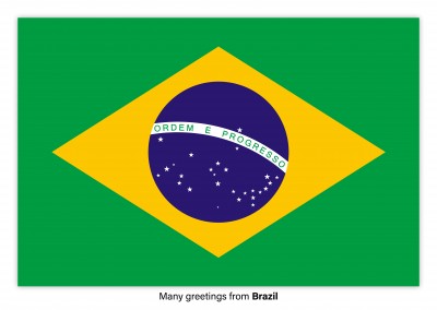 Carte postale avec le drapeau du Brésil