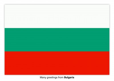 Carte postale avec le drapeau de la Bulgarie