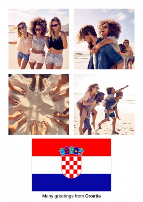 Carte postale avec le drapeau de la Croatie
