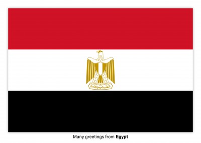 Carte postale avec le drapeau de l'Egypte