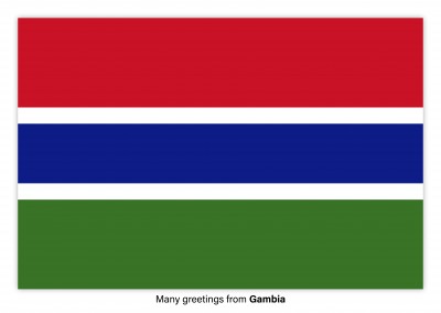 Carte postale avec le drapeau de la Gambie
