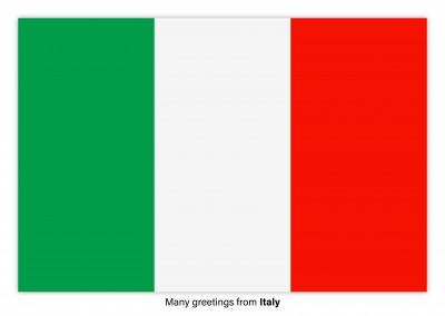Carte postale avec le drapeau de l'Italie