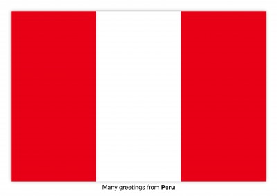 Carte postale avec le drapeau du Pérou