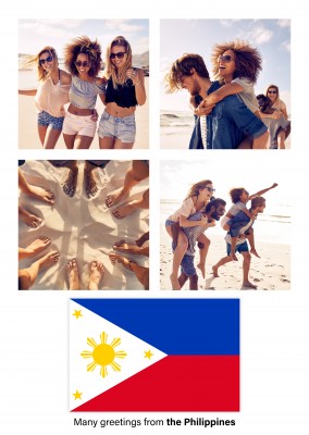 Carte postale avec le drapeau des Philippines