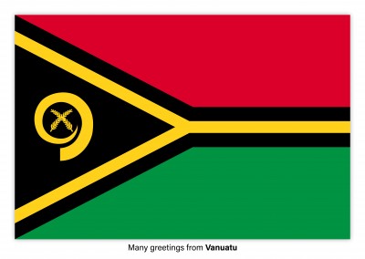 Carte postale avec le drapeau du Vanuatu