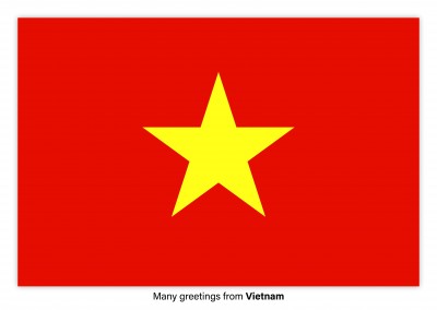 Carte postale avec le drapeau du Vietnam
