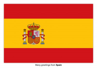 Carte postale avec le drapeau de l'Espagne