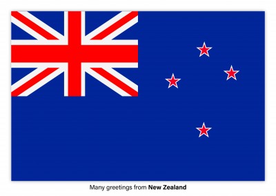 Carte postale avec le drapeau de la Nouvelle-Zélande