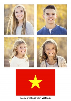 Cartolina con la bandiera del Vietnam